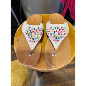 The Sax Shana Thong/Flip Flop Sanda Crochet and Beads Size 9